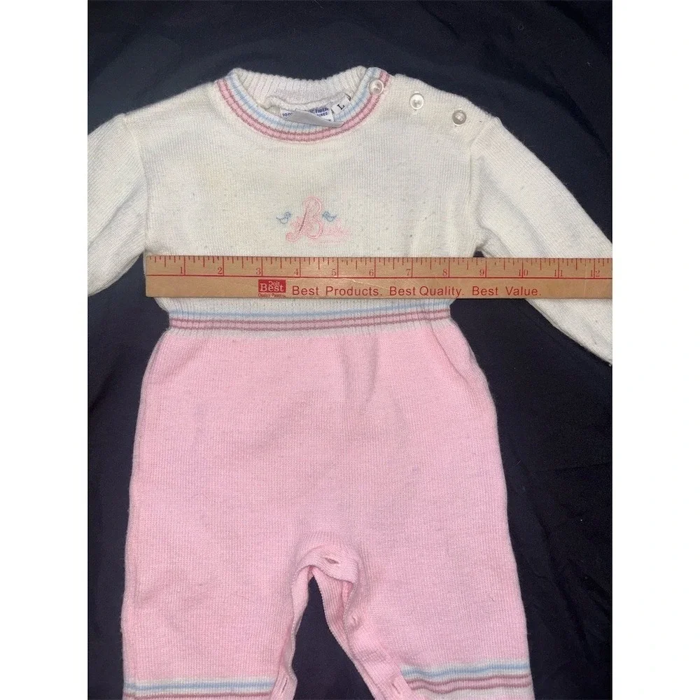 Friemani Vintage Baby Girls Footed One-Piece Romper Sleeper Pink Size 0-3M